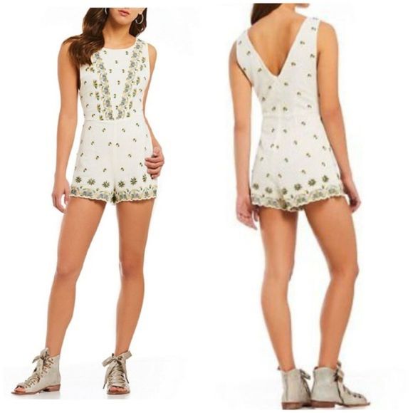 Free People Pants - Free people embroidered romper